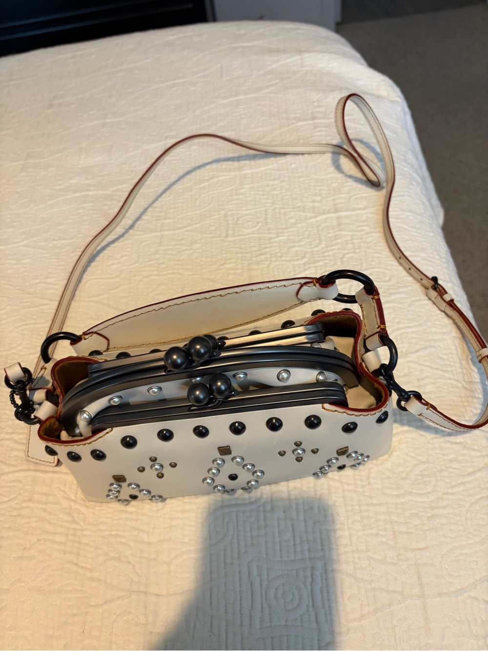 Coach Western Rivets collection Stud-Embellished Cream Crossbody Bag - Picture 6 of 6